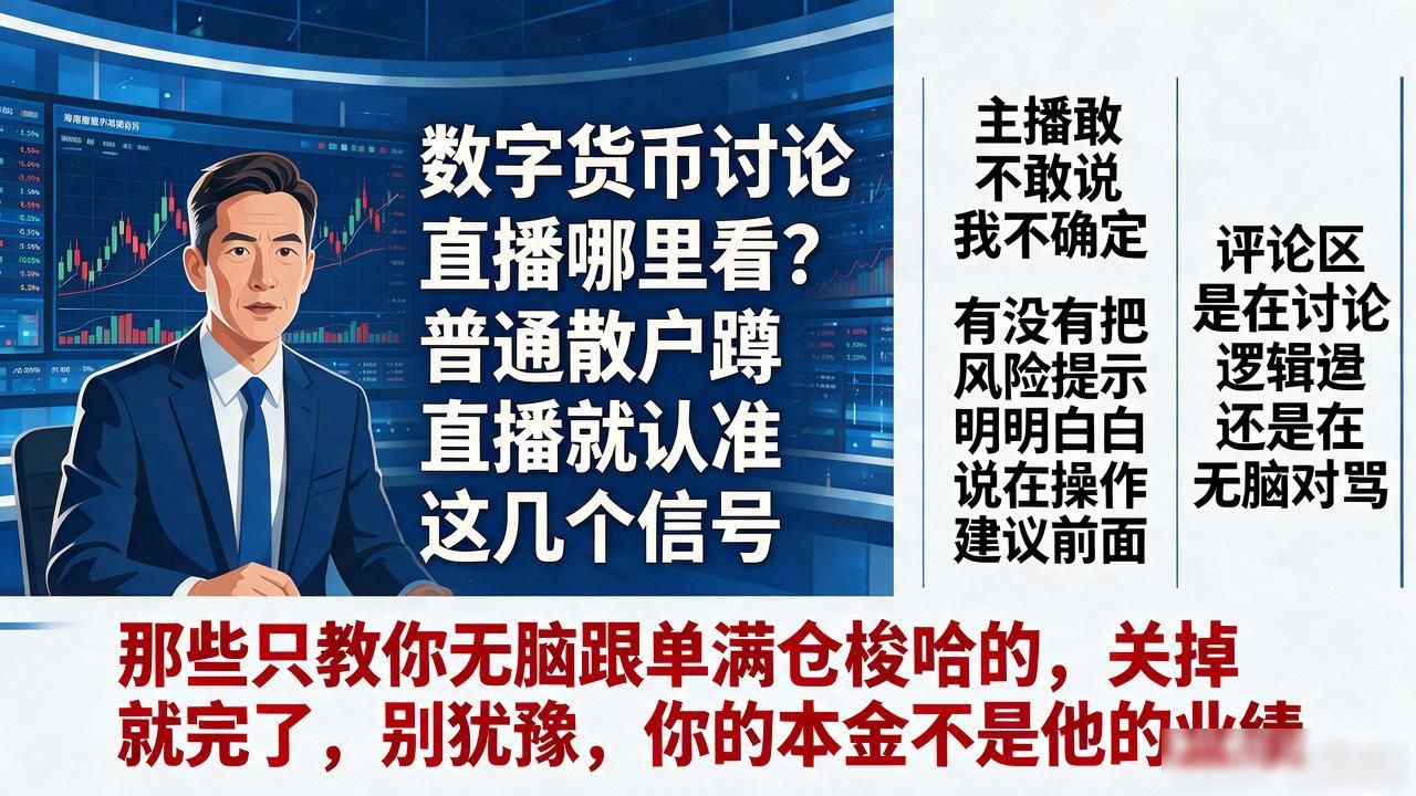 数字货币讨论直播哪里看？普通散户蹲直播就认准这几个信号