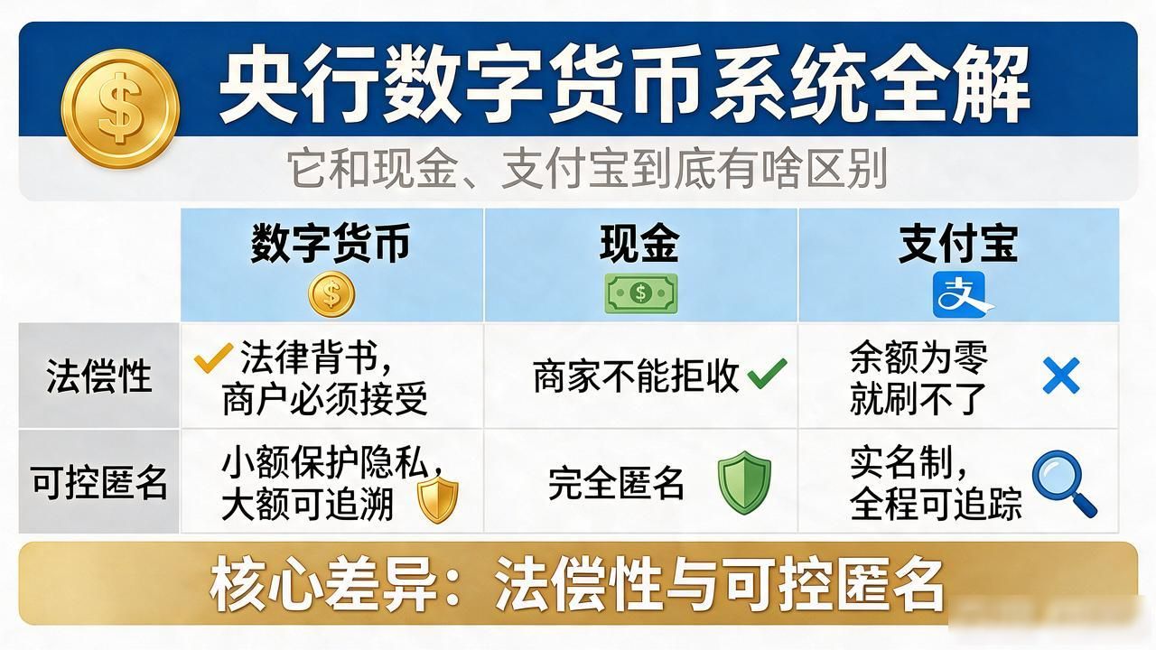 央行数字货币系统全解：它和现金、支付宝到底有啥区别